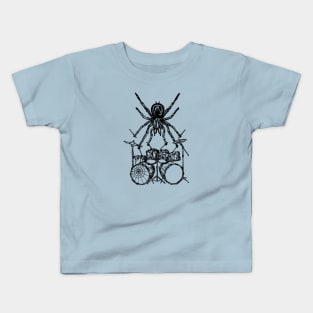 SEEMBO Spider Playing Drums Drummer Drumming Musician Band Kids T-Shirt